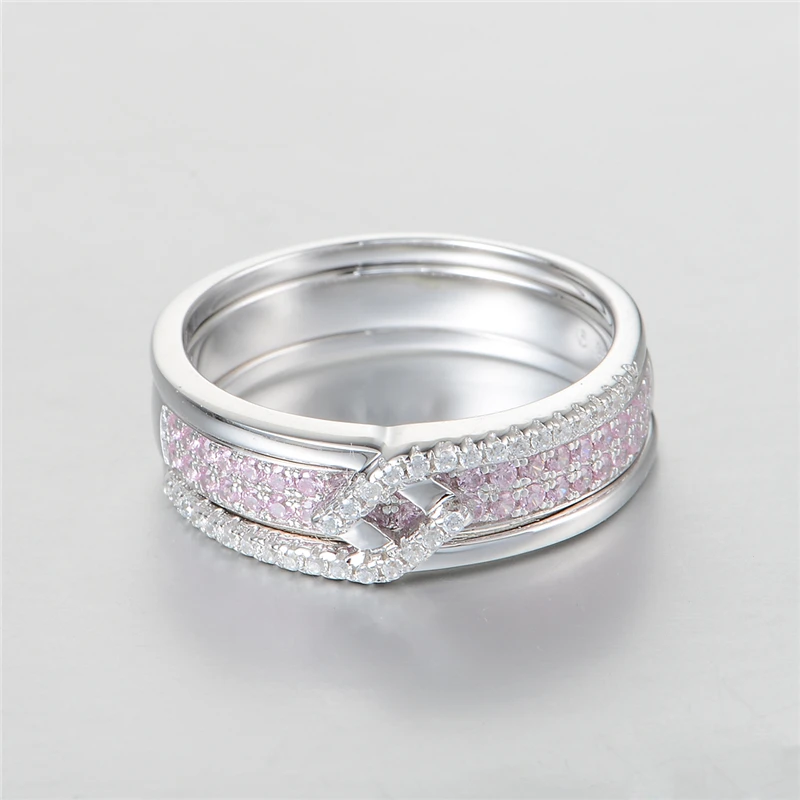 Женское кольцо из серебра 925 пробы с натуральным розовым камнем|silver women ring|anillos plata