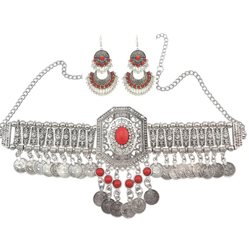 Турецкие этнические каплевидные серьги Jhumka индийские большие ожерелье чокер для