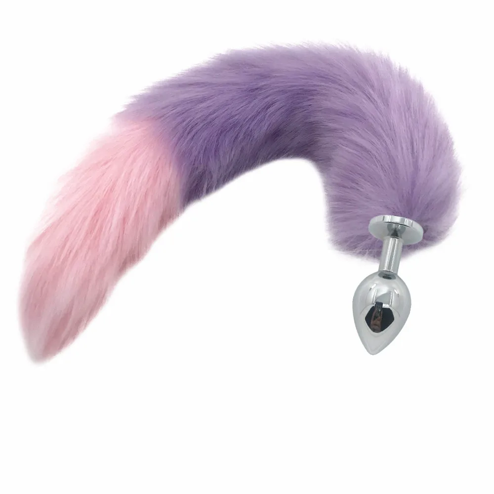Лисий хвост диаметром 27 мм Анальная пробка металлическая для ролевых игр Флирт