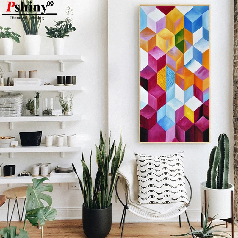 PSHINY DIY 5D Вышивка с бриллиантами продажа Абстрактных Художественных картин из