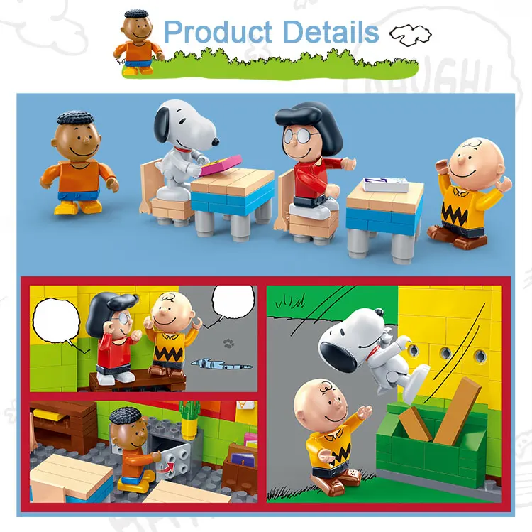 BanBao, горячая Snoopy, арахис, IP фигурка, пластиковые строительные блоки, игрушки для детей, обучающая модель, DIY Кирпичи, совместимый бренд