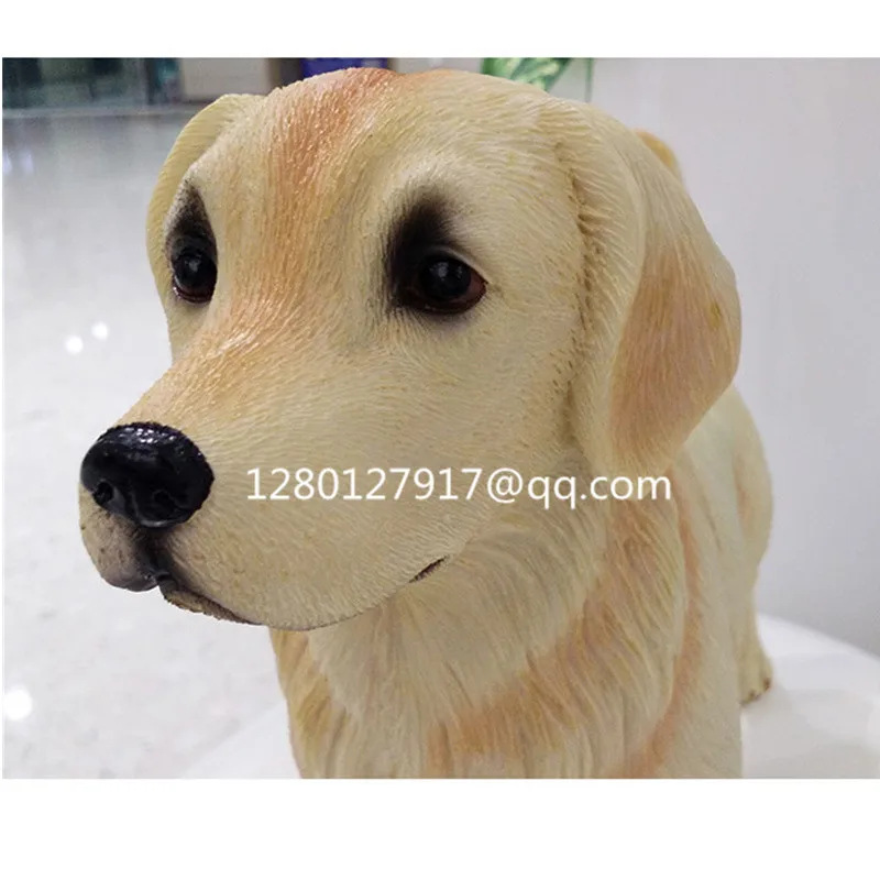 Cute Puppy Statue Simulation Animal Golden Retriever Dog Creative Resin Action Figure Collectible Model Toy 25CM BOX P1282 | Игрушки и