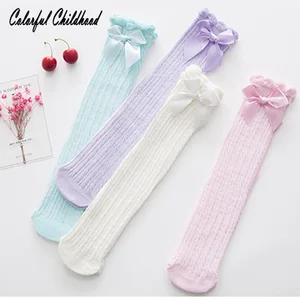 Cotton Baby Socks Silk Bowknot design Knee High socks Kids  infantil Boy/Girls Socks children Leg Warmers 0-24m