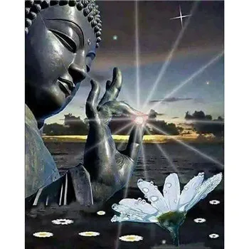 

YIKEE diamond painting full round buddha Handmade Needlework DIY Diamond Embroidery Mosaic Rhinestone Picture k053