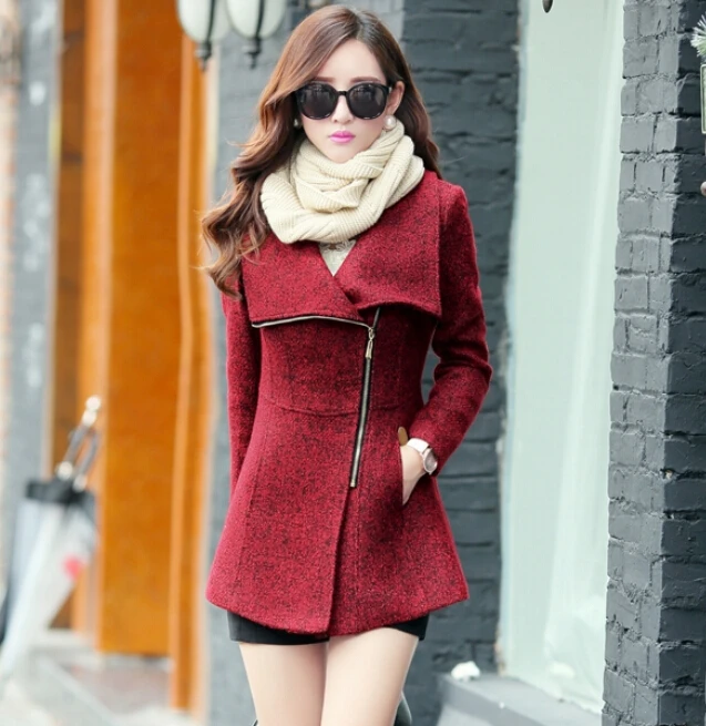 Новые европейские осенние зимние женские темпераментные шерстяные куртки