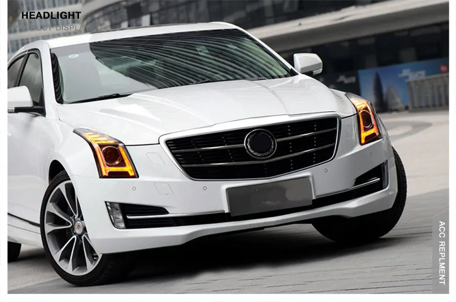 2 шт. светодиодный фары для Cadillac ацл- светодиодный Автомобильные фары ангельские глазки комплект ксеноновых фар, Высокопрочная конструкция протовотуманная подсветка Габаритные огни