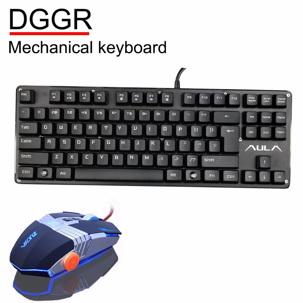 Игровая механическая клавиатура AULA DGGR для геймеров 87 клавиш синий переключатель