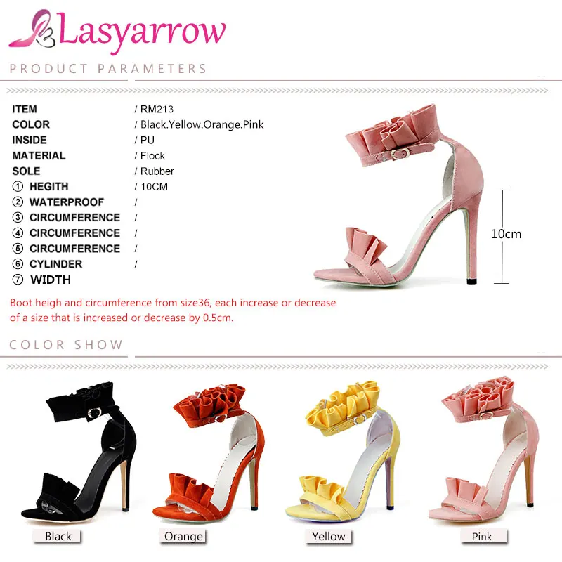Сандалии Lasyarrow женские на высоком каблуке Босоножки с открытым носком и ремешком