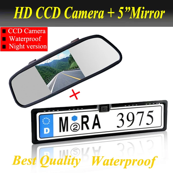 Promotion2 в 1 HD CCD камера заднего вида с европейской лицензионной камерой + 5
