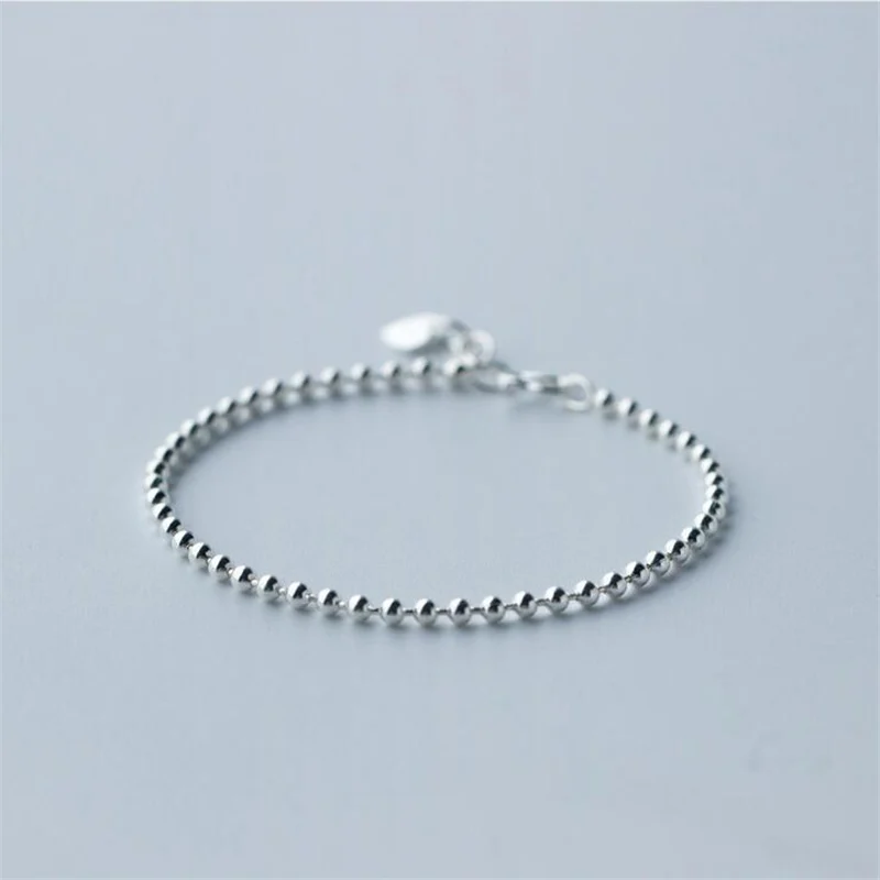 

100% 990 Real Sterling Silver Fashion Women Jewelry Beads Bracelet 16.5cm For Girls Lady S094-1
