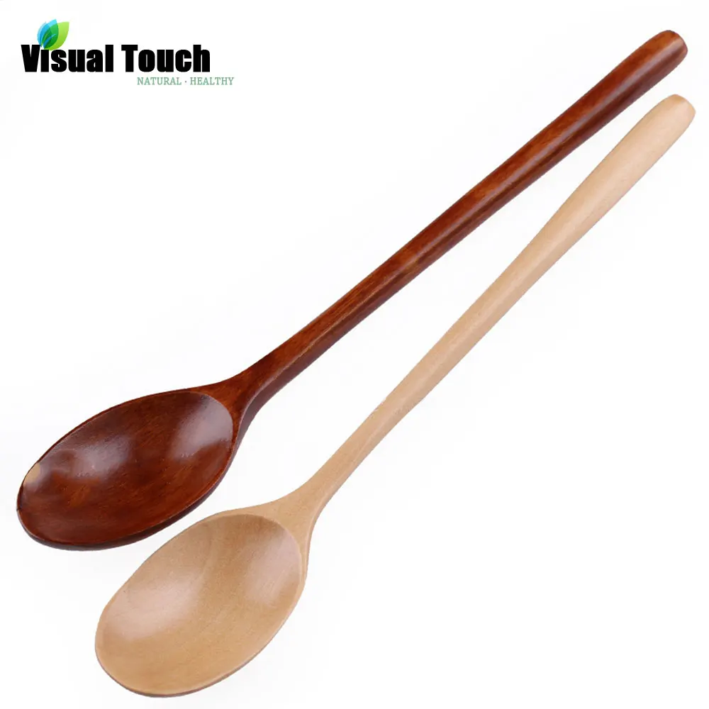 Визуальная деревянная ложка ручной работы из темного/светлого дерева кухонная