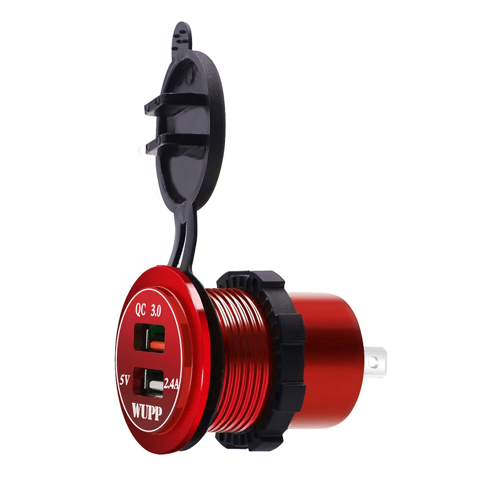 QC 3.0 Dual USB Charger Socket Voltmeter Quick Charge 3.0 Wire Waterproof for Car Motorcycle Mobile Phone Charger Fast QC#Y8