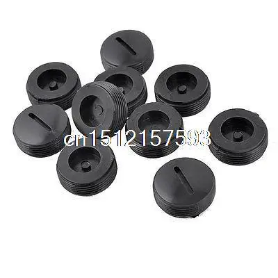 

10 Pcs Black Male Thread 20mm Dia Carbon Brush Holder Caps Covers