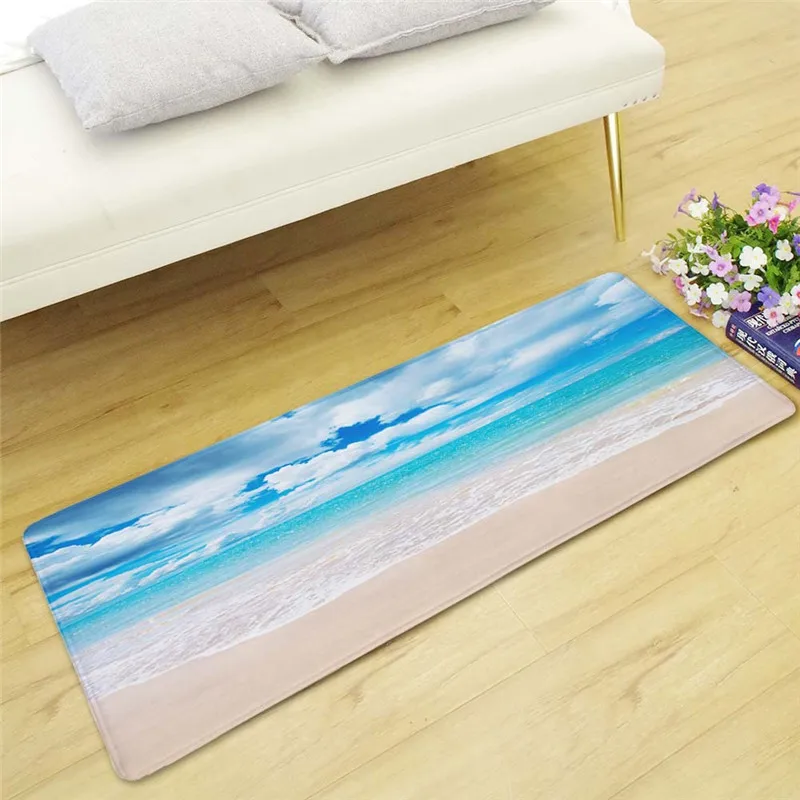 

3D Marine style Entrance Doormat Anti-slip Long Kitchen Mats Bathroom Bedroom Carpet Soft Table Office Footcloth Bath Rugs