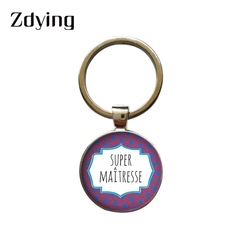 ZDYING Merci Super Maitresse брелок подвеска держатель для ключей бижутерия со стеклянными