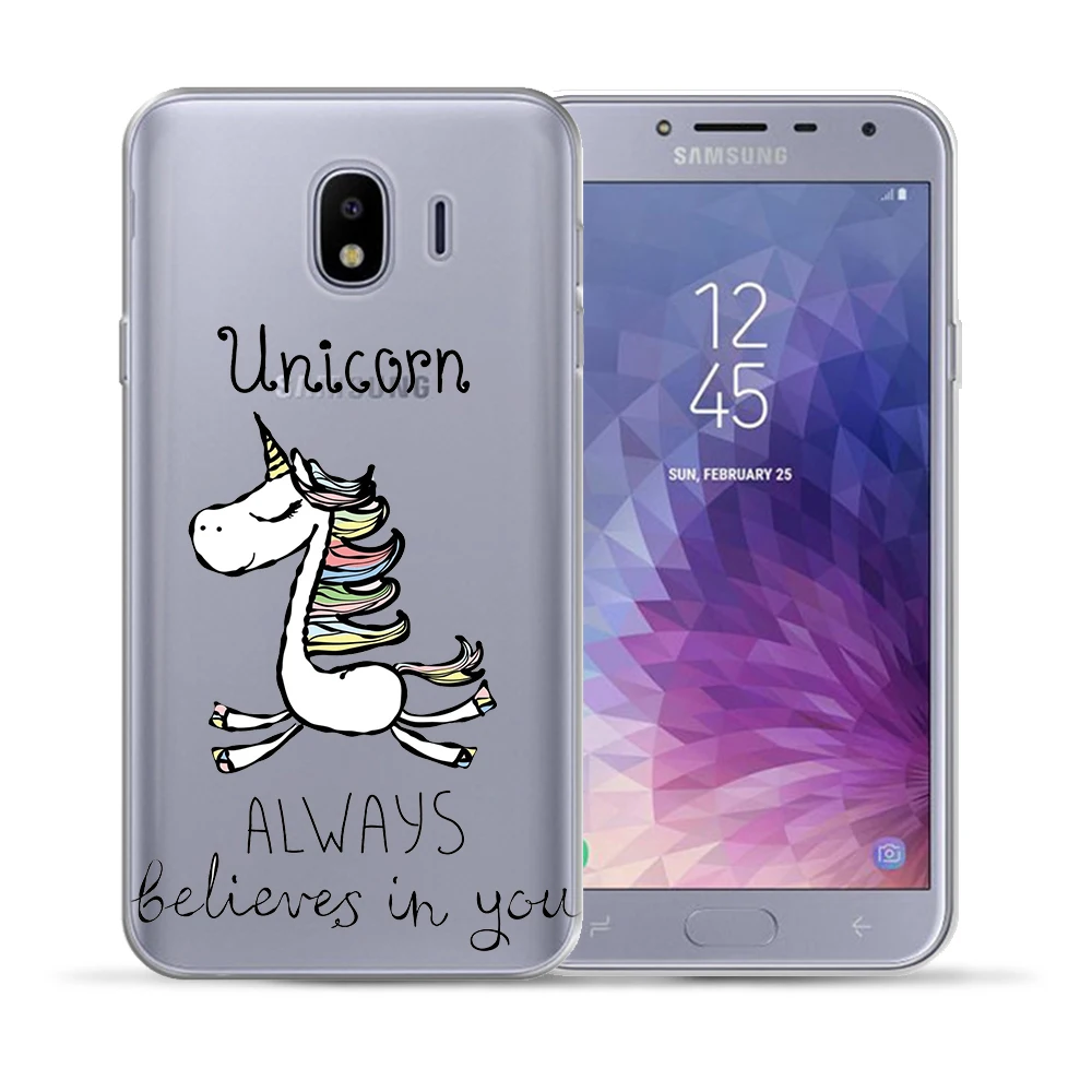 Бегемот Единорог Лошадь чехол для Samsung Galaxy J3 J5 J7 2016 2017 J2 Pro Prime J4 J6 J8 2018 Note 4 5 8 9 M10 M20