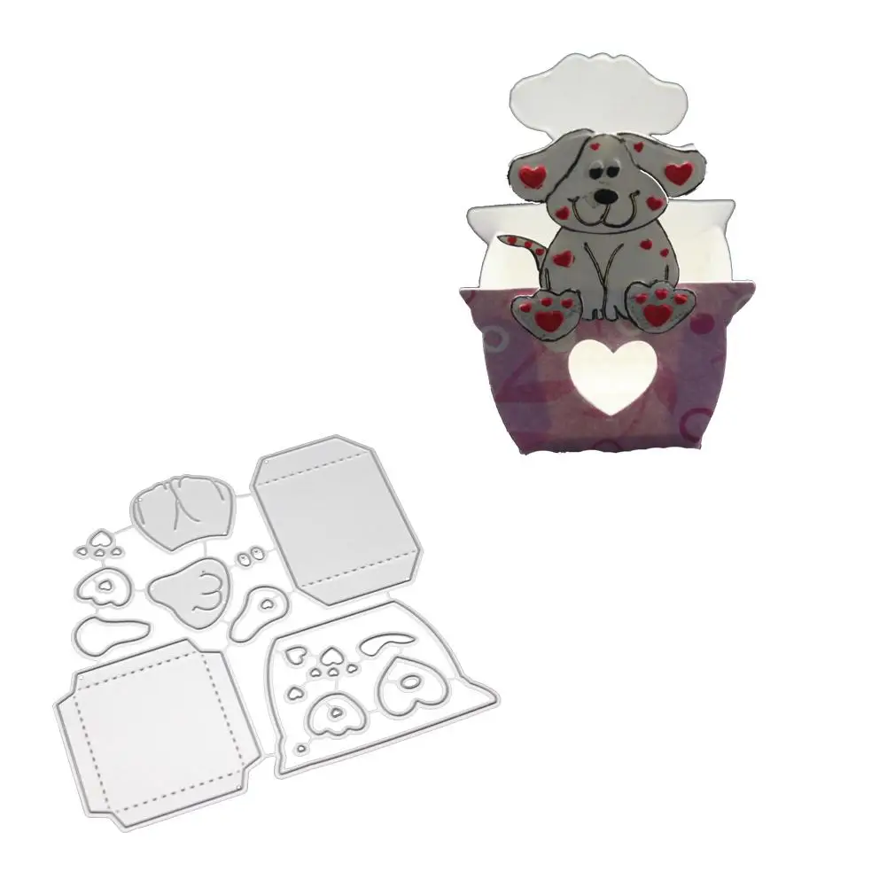 Детские 3D конфетные коробки для скрапбукинга милые собаки металлические штампы