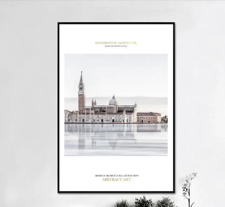 Nordic Minimalist Famous Architectural Decoration HD Prints Unframed Paintings Living Room Wall Art Modular Picture | Дом и сад