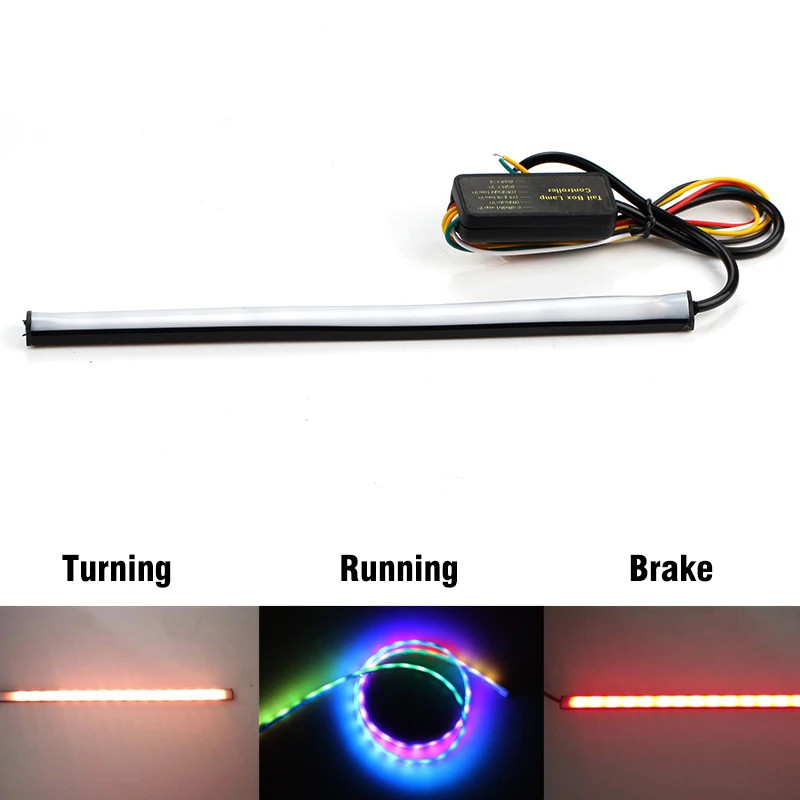 OKEEN мотоцикл RGB и красный Янтарный светодиод 30 см последовательный переключатель