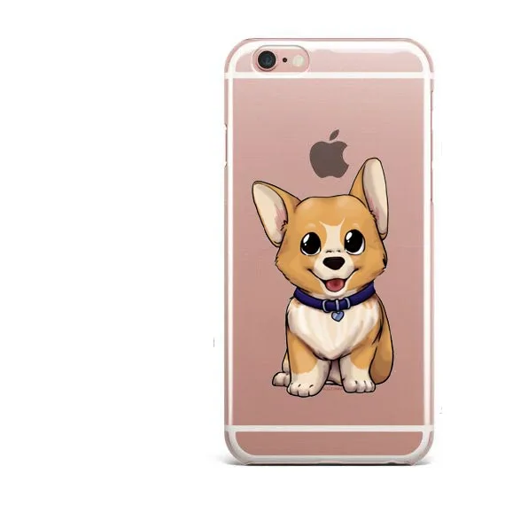 Супер милый мультфильм собака большая задница корги Роза МОПС мягкие ТПУ