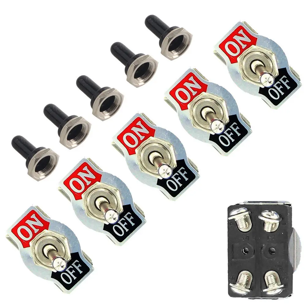 

EE support 5 X Heavy Duty 20A 125V DPST 4Pin ON/OFF Car Auto Rocker Toggle Switch With Waterproof Boot