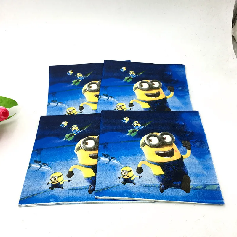 20 шт./лот салфетки с миньонами вечерние для дня рождения одноразовые