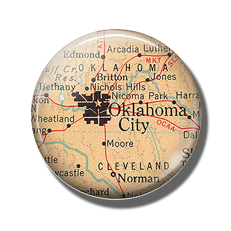 California Oklahoma banglahoa gainestel Taiwan Asia Minnesota Oregon, Нью-Йоркская карта, сувенир магнитик на холодильник декор для холодильника - Цвет: Oklahoma