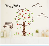 free shipping diy removable wall stickers living room kids room home decor mural decal wallpaper ay835 apple tree