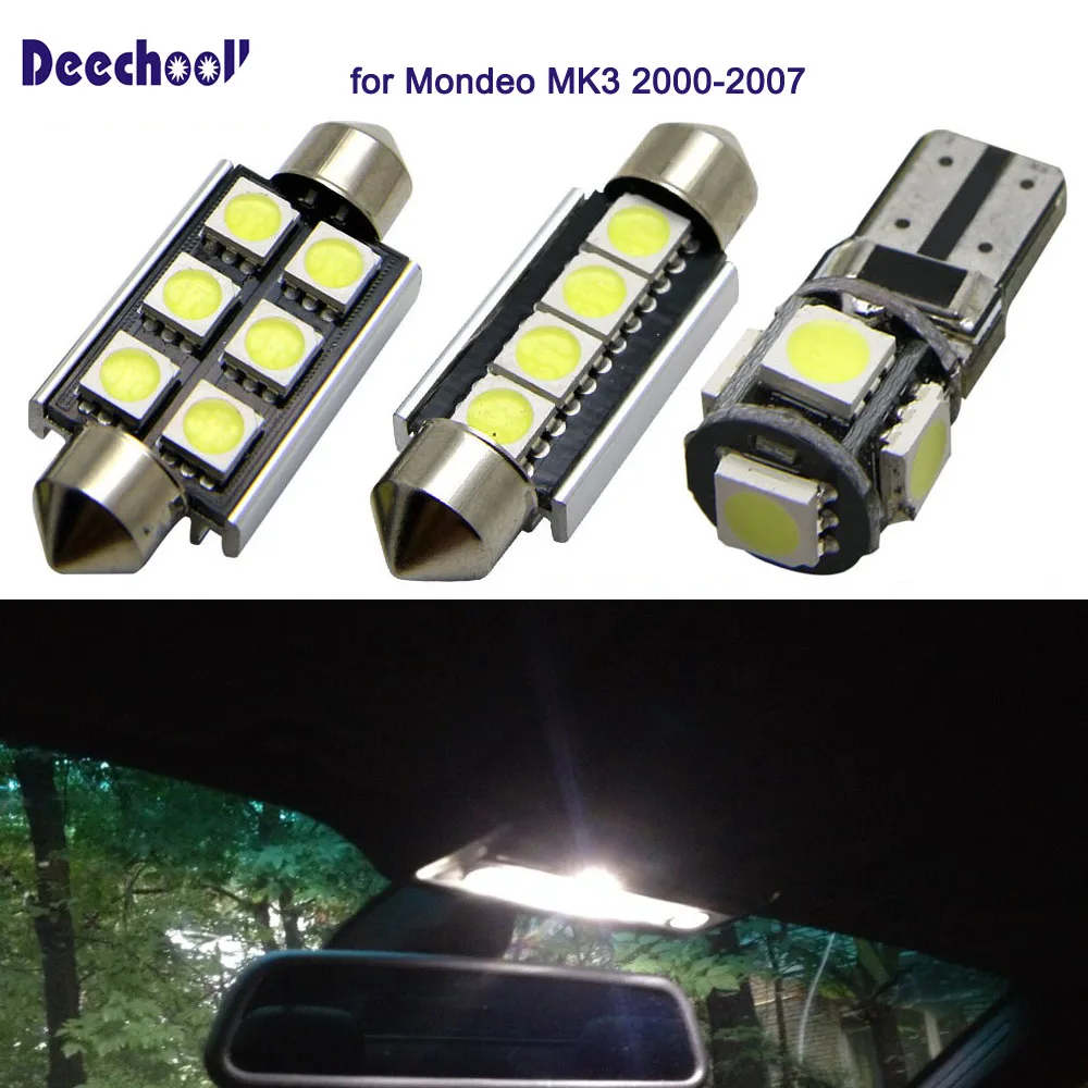 Лампа deechooll для салона автомобиля 10 шт. комплект Ford Mondeo MK3 2000 2007 canbus карта