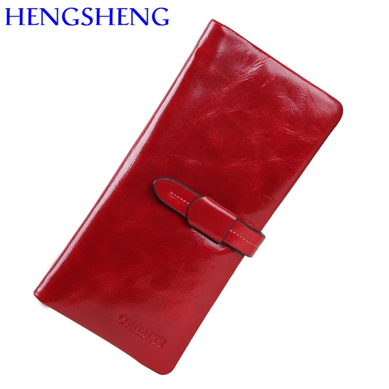 Hengsheng дизайн овчины женский кошелек для моды леди накладка Длинный кошелек с натуральная кожа Женский кошелек для женщин