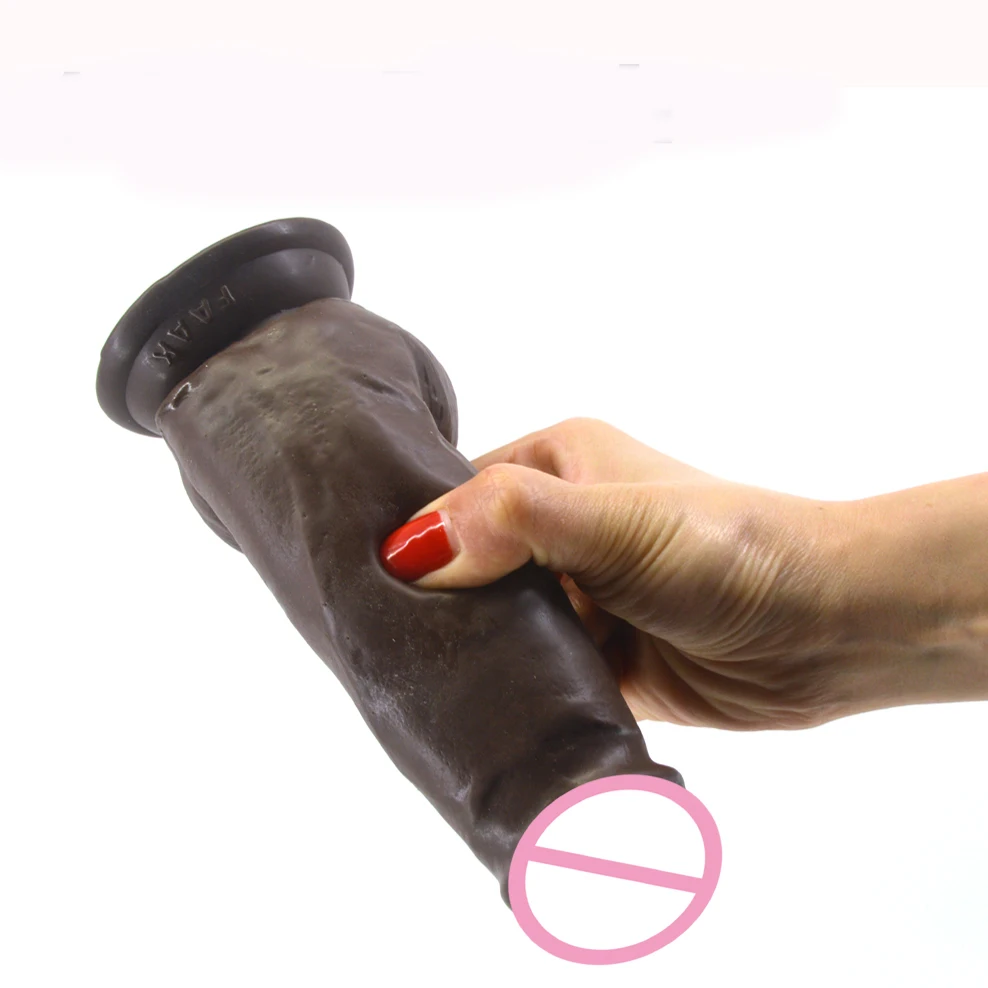 FAAK реалистичный фаллоимитатор всасывание шоколадная кожа сенсорная жесткая