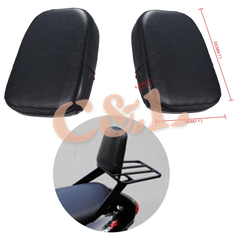 Черная прямоугольная спинка подушка для Сисси бара подходит Harley Kawasaki Suzuki Honda BMW|pad