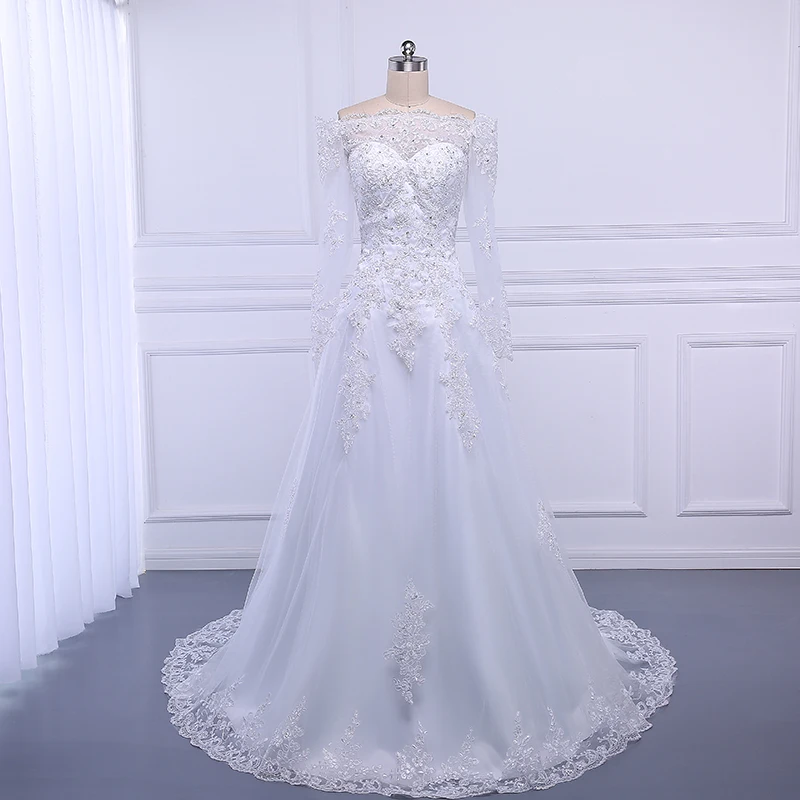 Женское Свадебное Платье Beauty-Emily белое кружевное ТРАПЕЦИЕВИДНОЕ ПЛАТЬЕ с вырезом