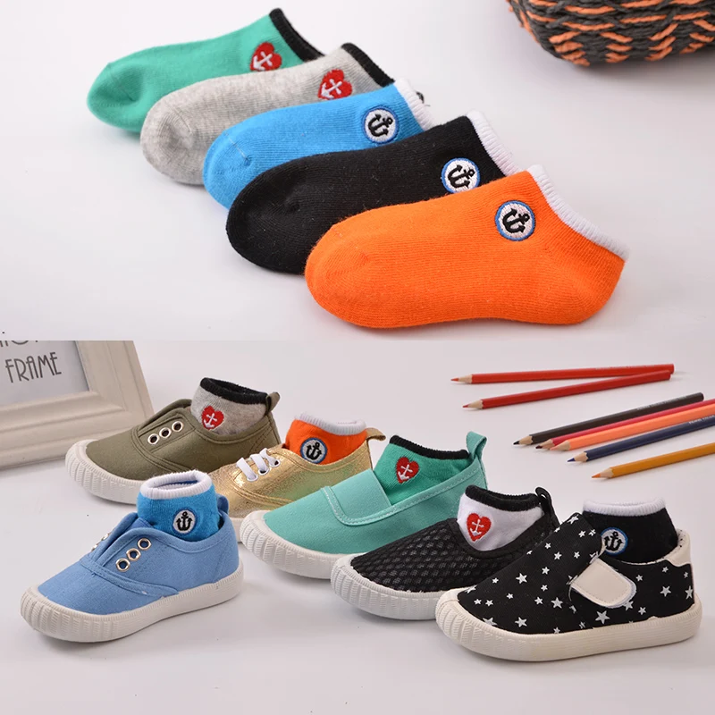 Весенне-летние детские носки хлопковые ярких цветов безбортные для девочек и