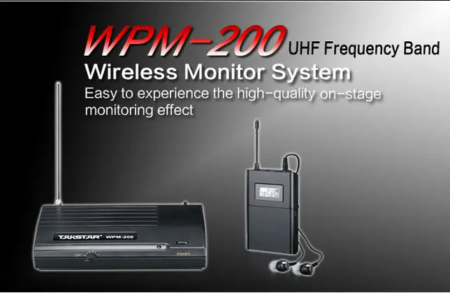 Беспроводная система мониторинга Takstar Wpm 200 UHF 863 865 МГц стерео 1 передатчик 2