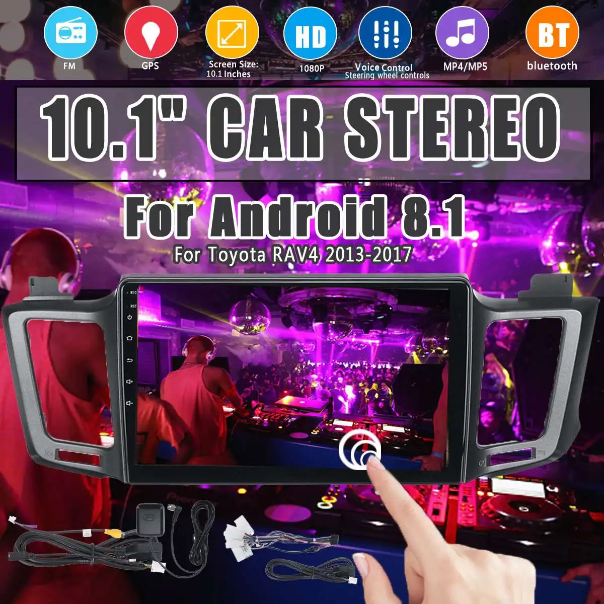 Для Android 8,1 10," 2DIN стерео головное устройство для Toyota RAV4 2013- Rav 4 мультимедийный плеер Автомобильный Радио gps навигация 1 Гб+ 16 Гб