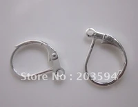 1000pcs silver plated lever back splitring earring findings ear wire hooks 16x11mm nickel free