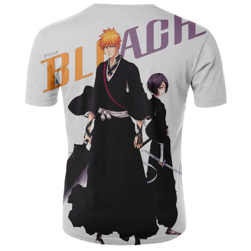 Новинка года, летняя футболка в стиле Харадзюку с японским аниме «Bleach», футболка с 3d принтом Ichigo для мальчиков, Повседневная футболка+ Размер, S-4XL
