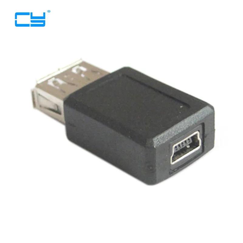 

2pcs Black USB 2.0 Type A Female to mini USB B Female Adapter Plug Converter MINI 5P USB To usb 2.0 For computer OTG Adaptor New