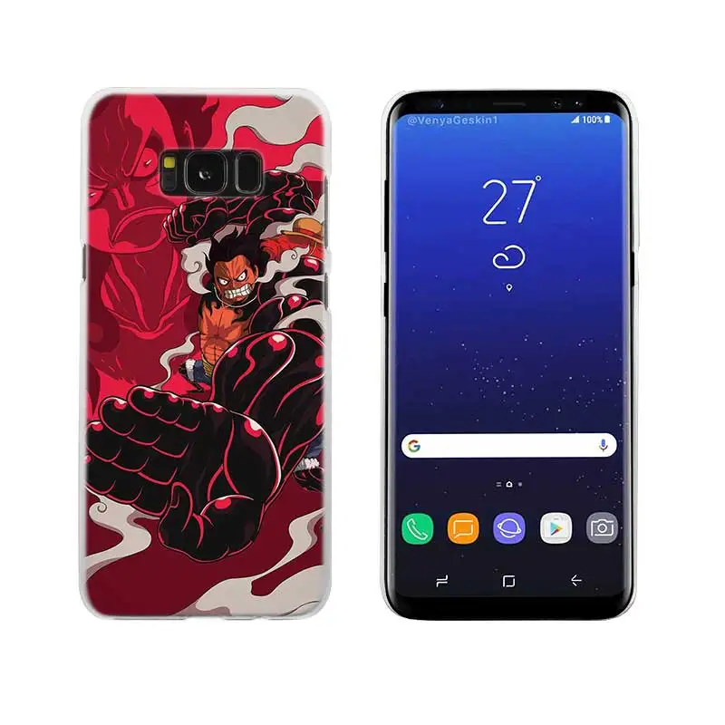 Sheli Аниме one piece прозрачный Note 10 9 pro Жесткий чехол для samsung Galaxy S4 S5 S6 S7 S8 S9 Mini Plus Edge s10 lite - Цвет: 01