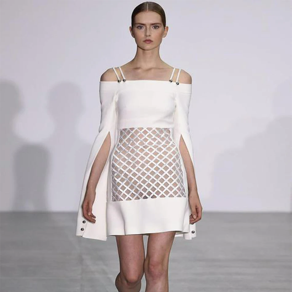 Новейшее летнее платье для женщин знаменитостей вечернее с длинным рукавом