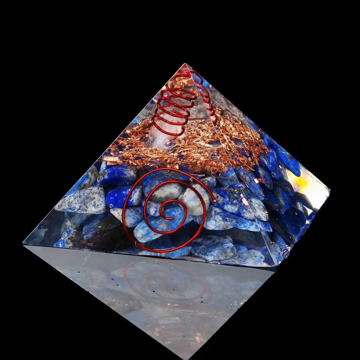 Рейки на заказ Orgone Пирамида 7 см бутылка край исцеляющая Пирамида пирамида из аметиста Кристалл ремесла орнамент ремесла счастливые подарки - Цвет: C