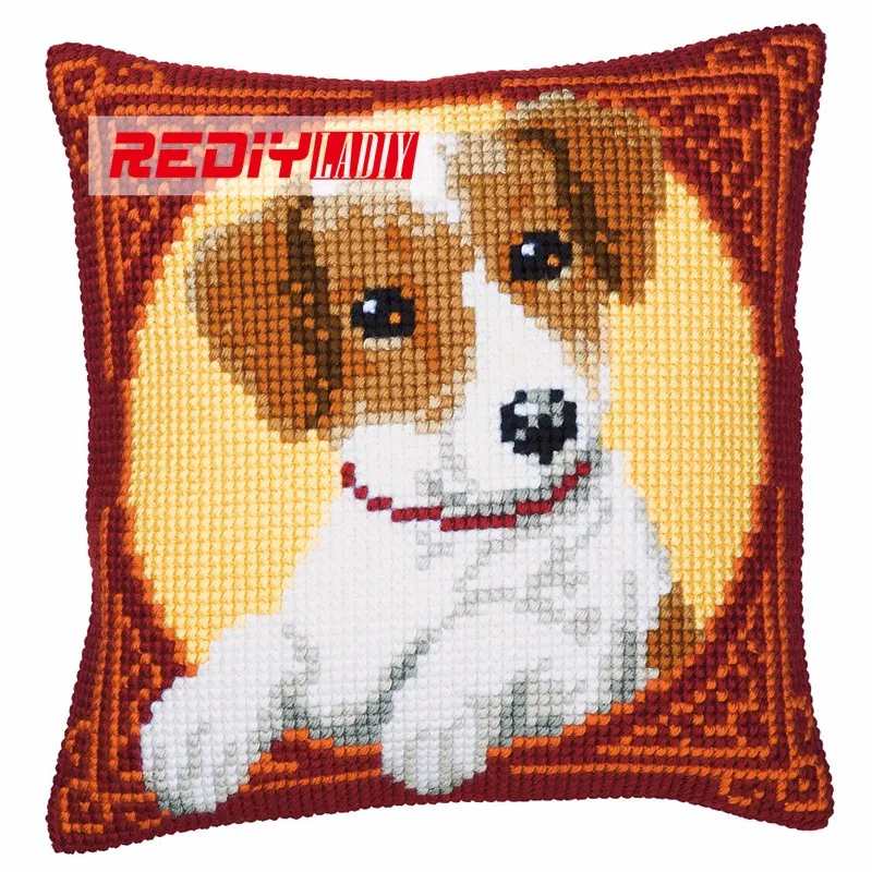 REDIY Вышивка крестом чехол для подушки спящий бульдог чехол для подушки акриловая пряжа DIY наборы для вышивки крестом предварительно напечатанные подушки в виде собак