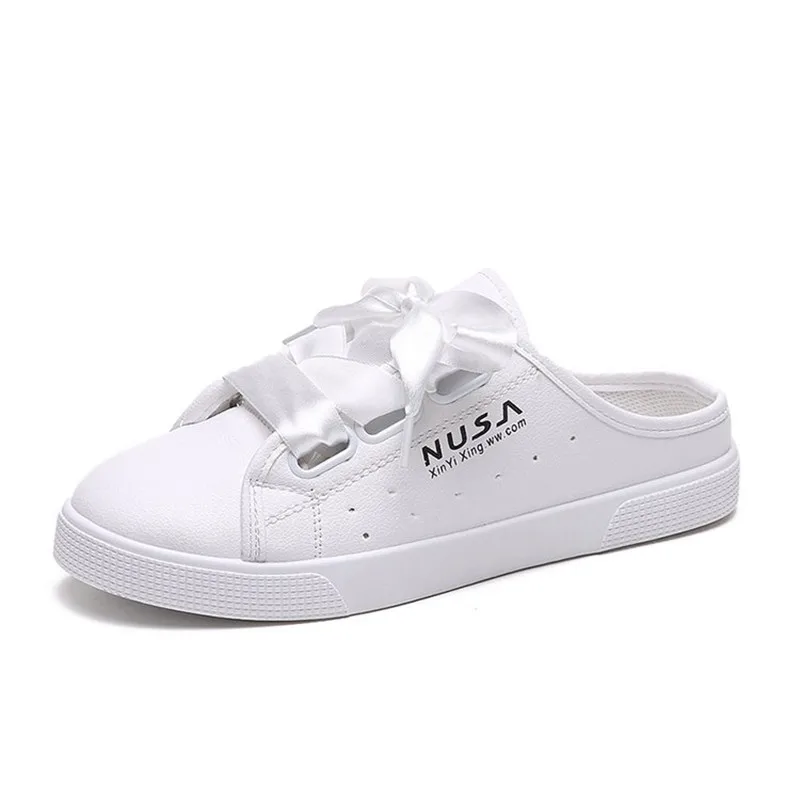 Женская обувь на плоской подошве Повседневные слипоны шнуровке из искусственной