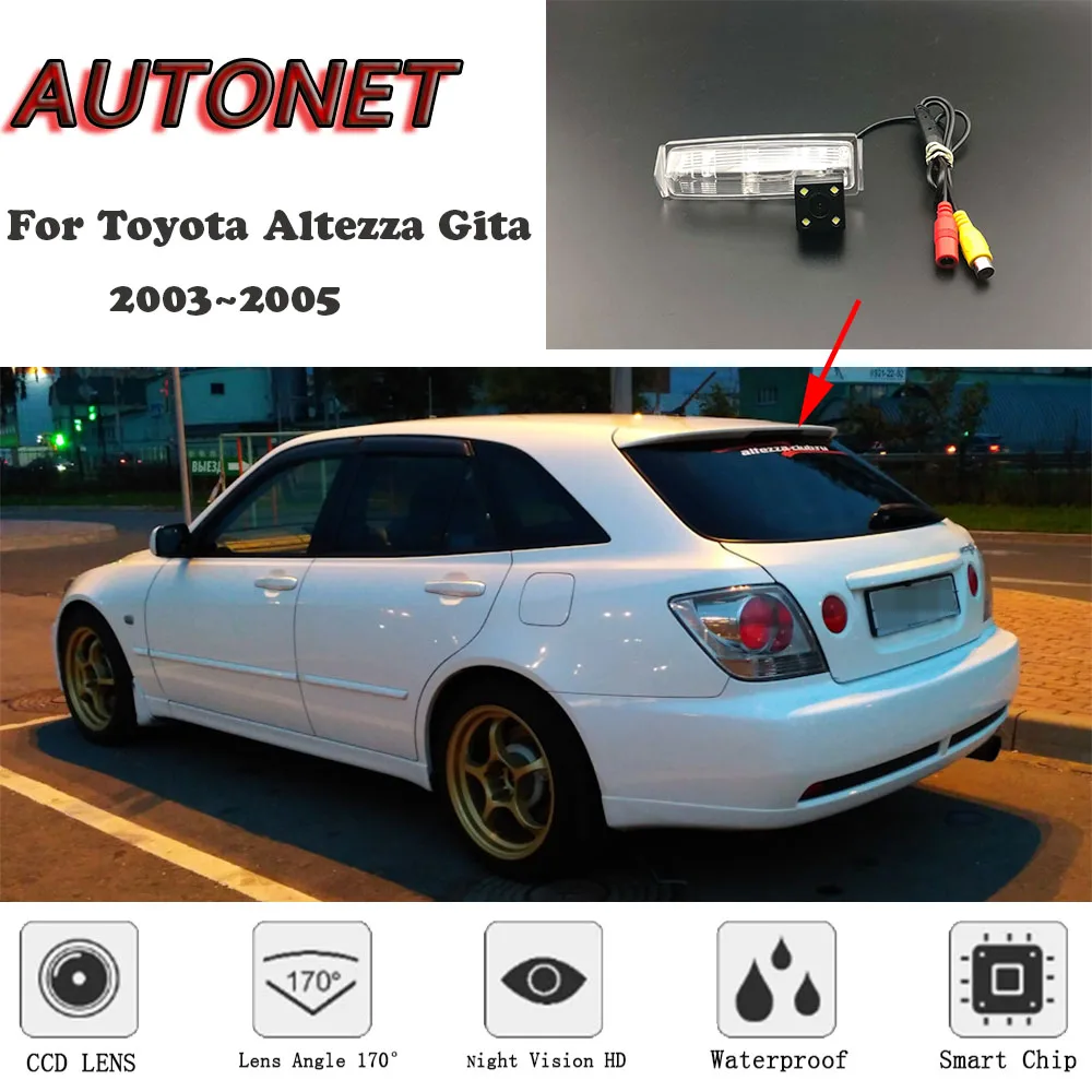 Камера заднего вида AUTONET HD с ночным видением для Toyota Altezza Gita 2003 ~ 2005 CCD/номерной знак