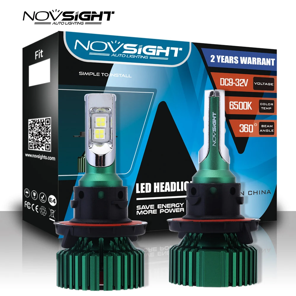 Novsight супер яркий H7 H4 светодиодный головной светильник лампы 10000LM 6500k 12v 24v авто