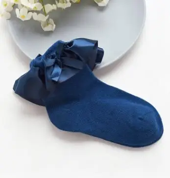 blue Satin Носки для девочек; кружевные хлопковые носки принцессы для танцев; модные детские носки для вечеринок; сезон весна-лето - Цвет: blue Satin