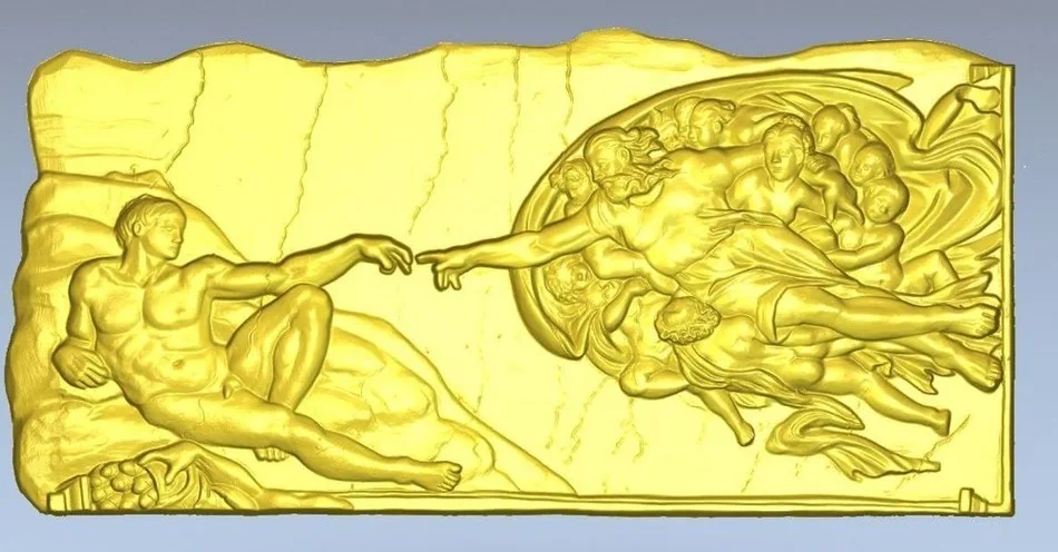 3d модель рельеф Panno_creation_Adam для ЧПУ в формате STL|3d model relief|for cncmodel |