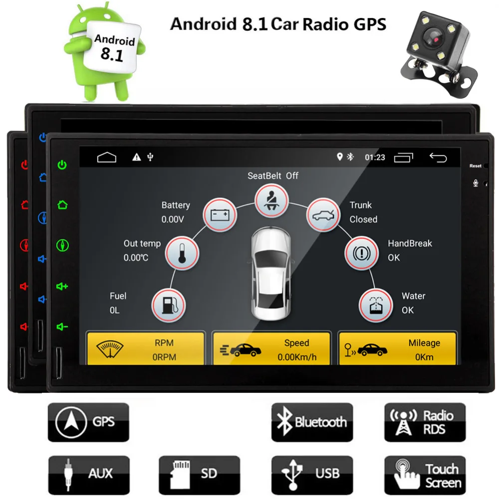 Android 8 1 Авто Bluetooth комплект с gps-навигатором поддержка DAB + видеорегистратор