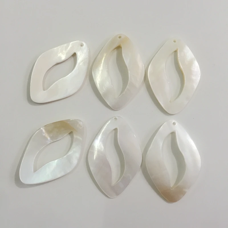 

45*30MM 15Pcs/Pack 100% Natural Shell Jewelry Charms Jewellery Pendants